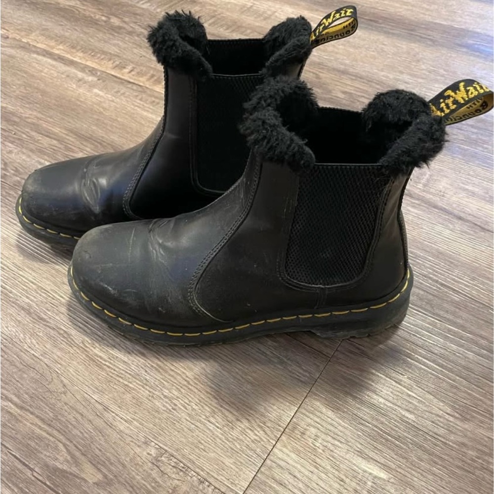 Dr. Martens Black Fur-Lined Boots